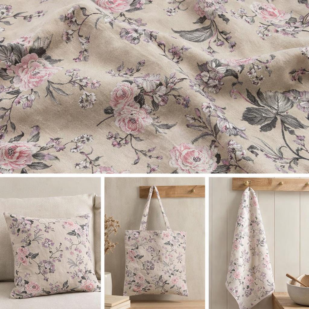 Tela de lona estampada flores 2.8 mt