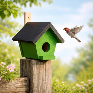 Casa para pájaros de madera