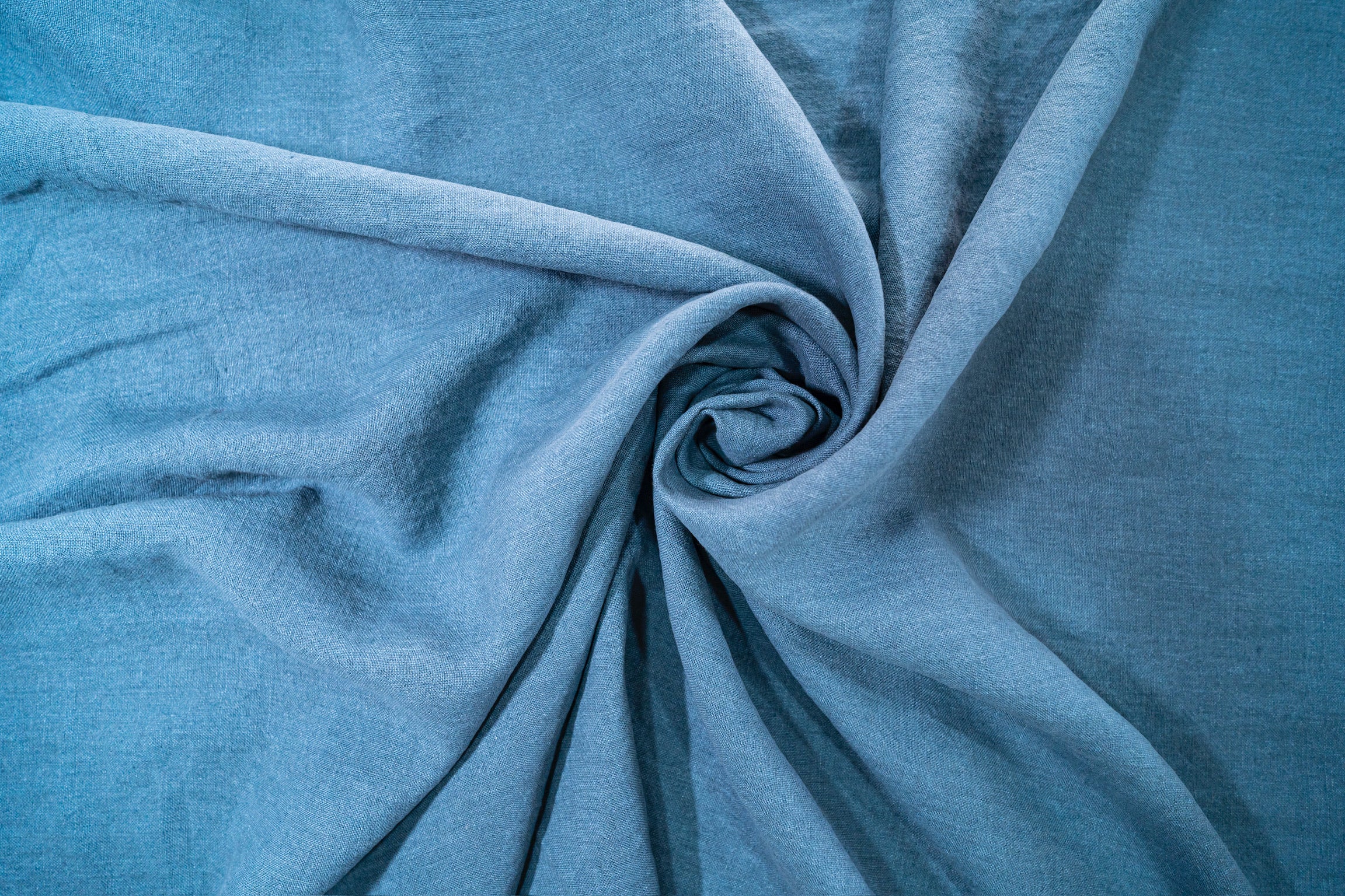 Tela 100% Lino Color Azul - Ancho 1.4m