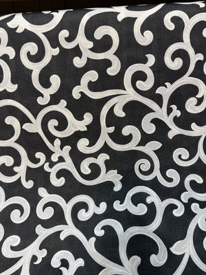 Lona Española Arabesco negro/blanco - Ancho 2.8 mt