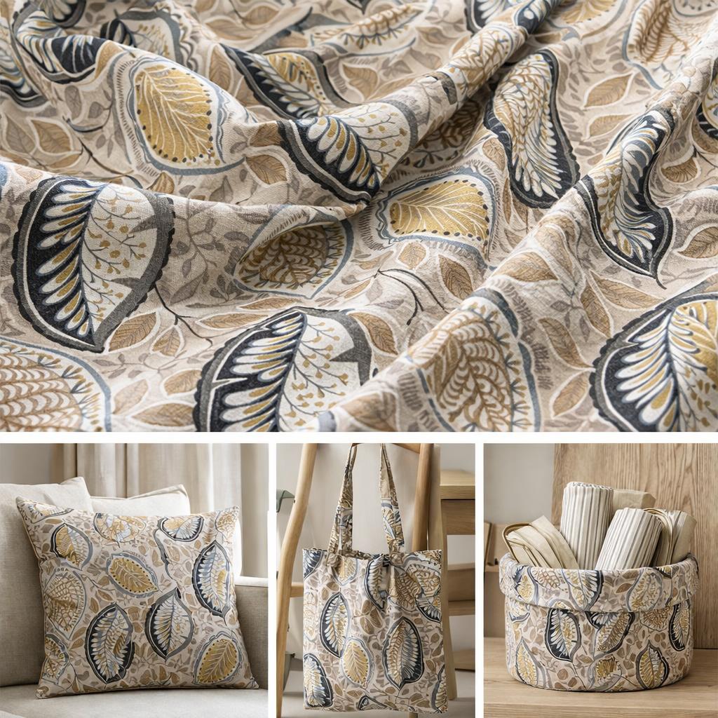 Lona española estampado hojas 280 cm