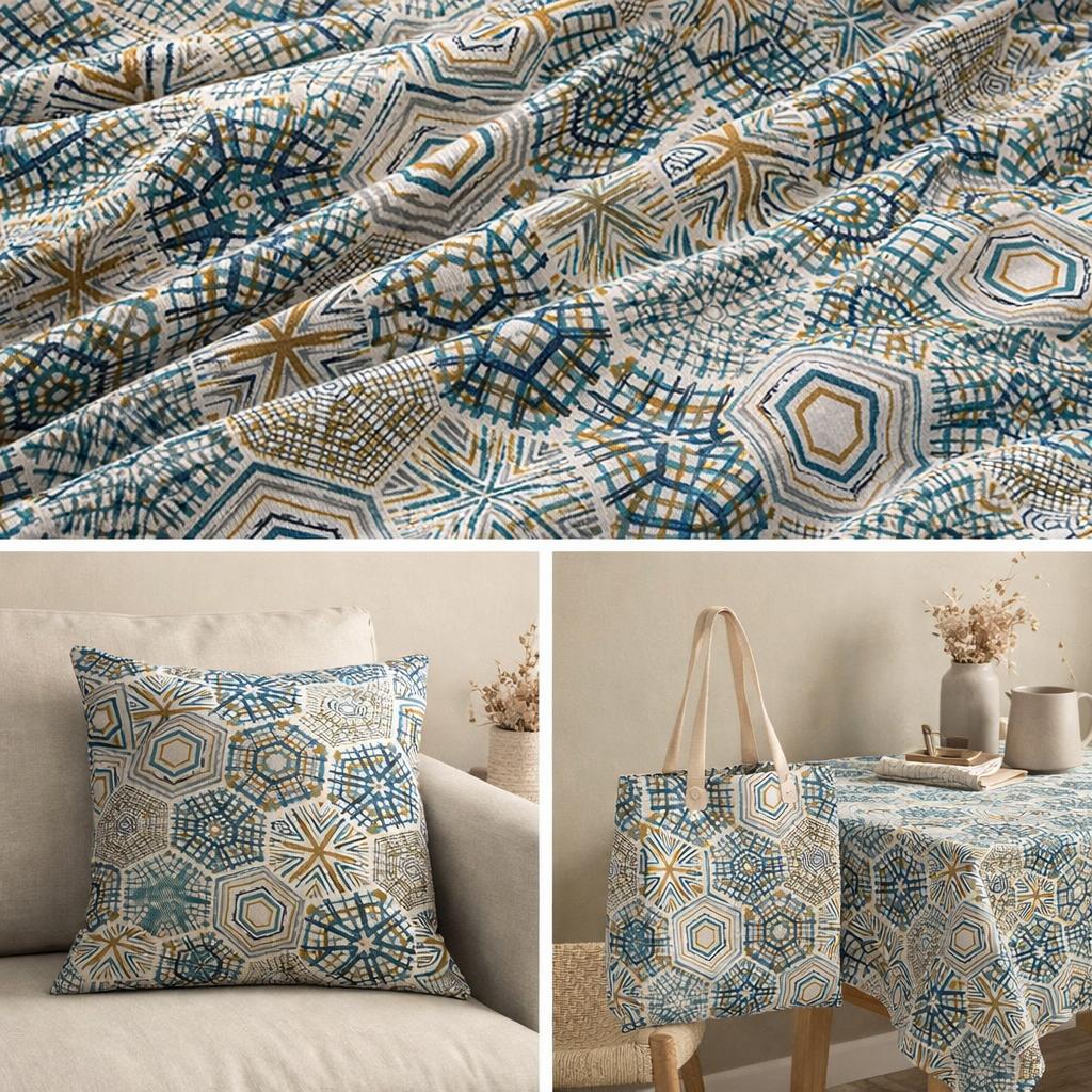 Lona estampada geométrico 2.1 m ancho