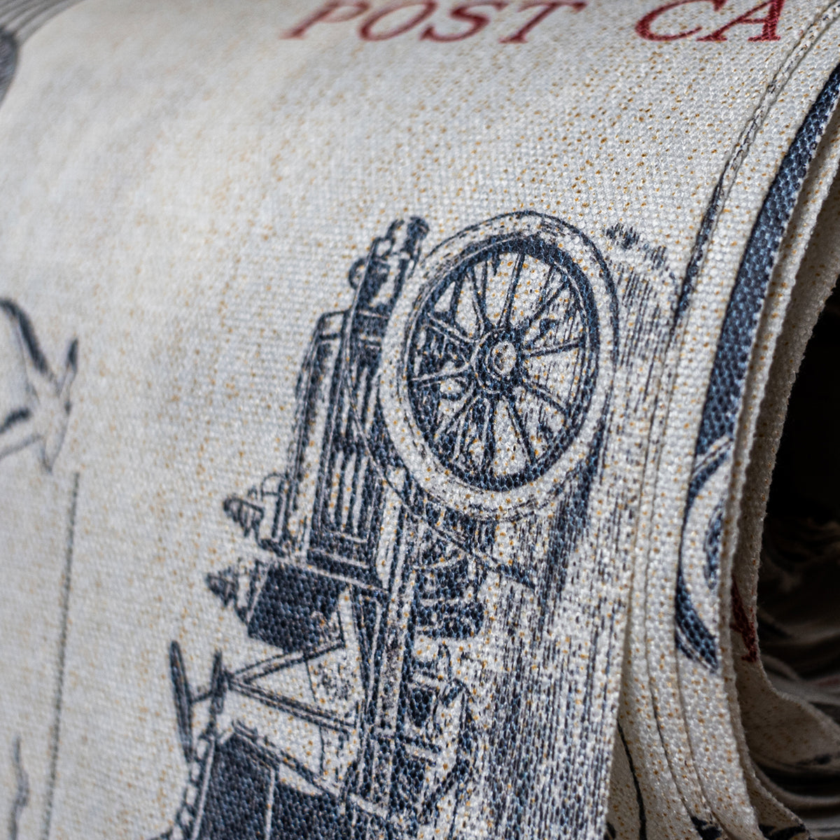 Lino español estampado diseño marino (1.4 metros)