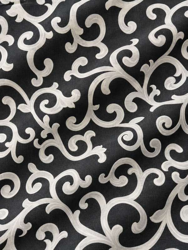 Lona Española Arabesco negro/blanco - Ancho 2.8 mt