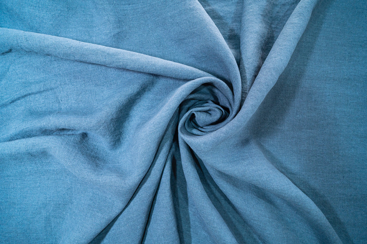 Tela 100% Lino Color Azul - Ancho 1.4m