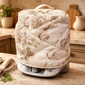Funda Thermomix rayas beige, gris y rosa