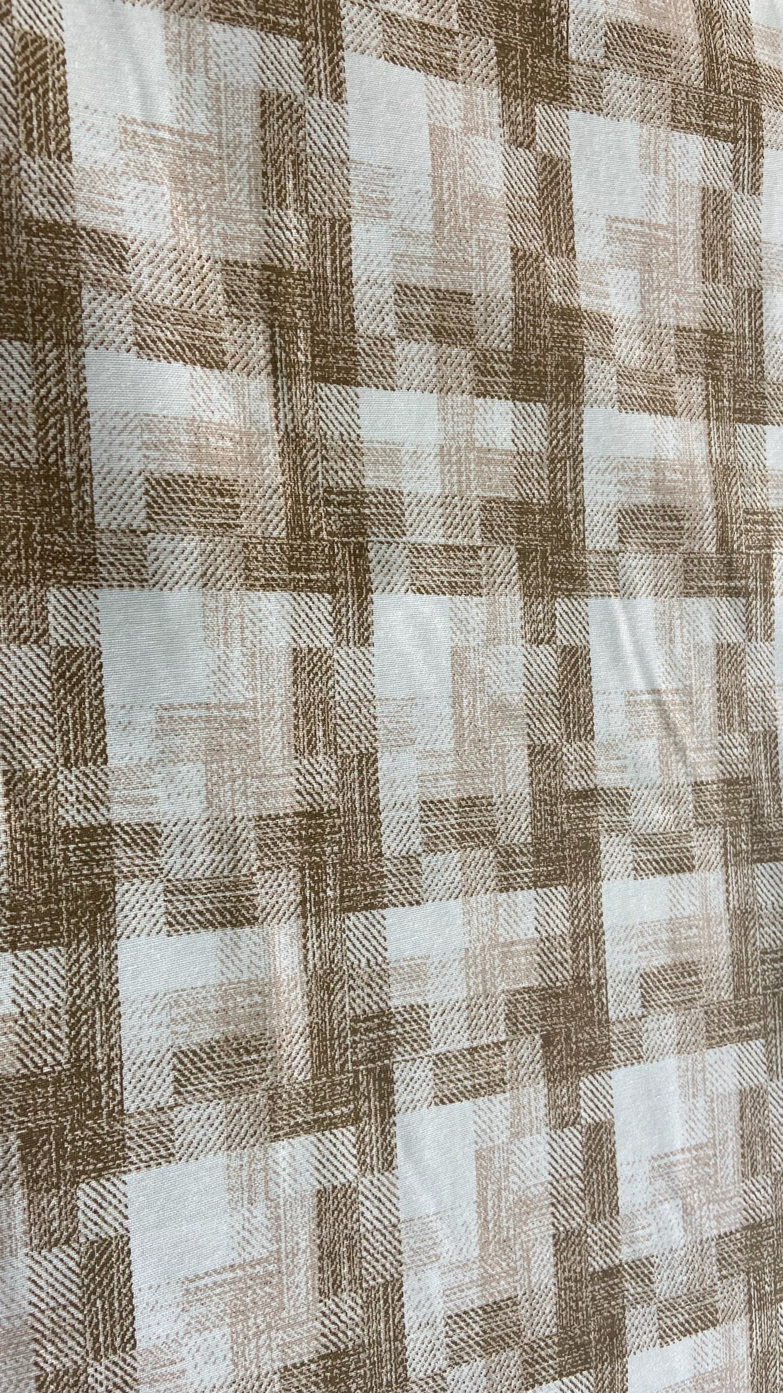 Mantel a Medida | Lona Ikea Cuadro Beige Texturizado (30% OFF)