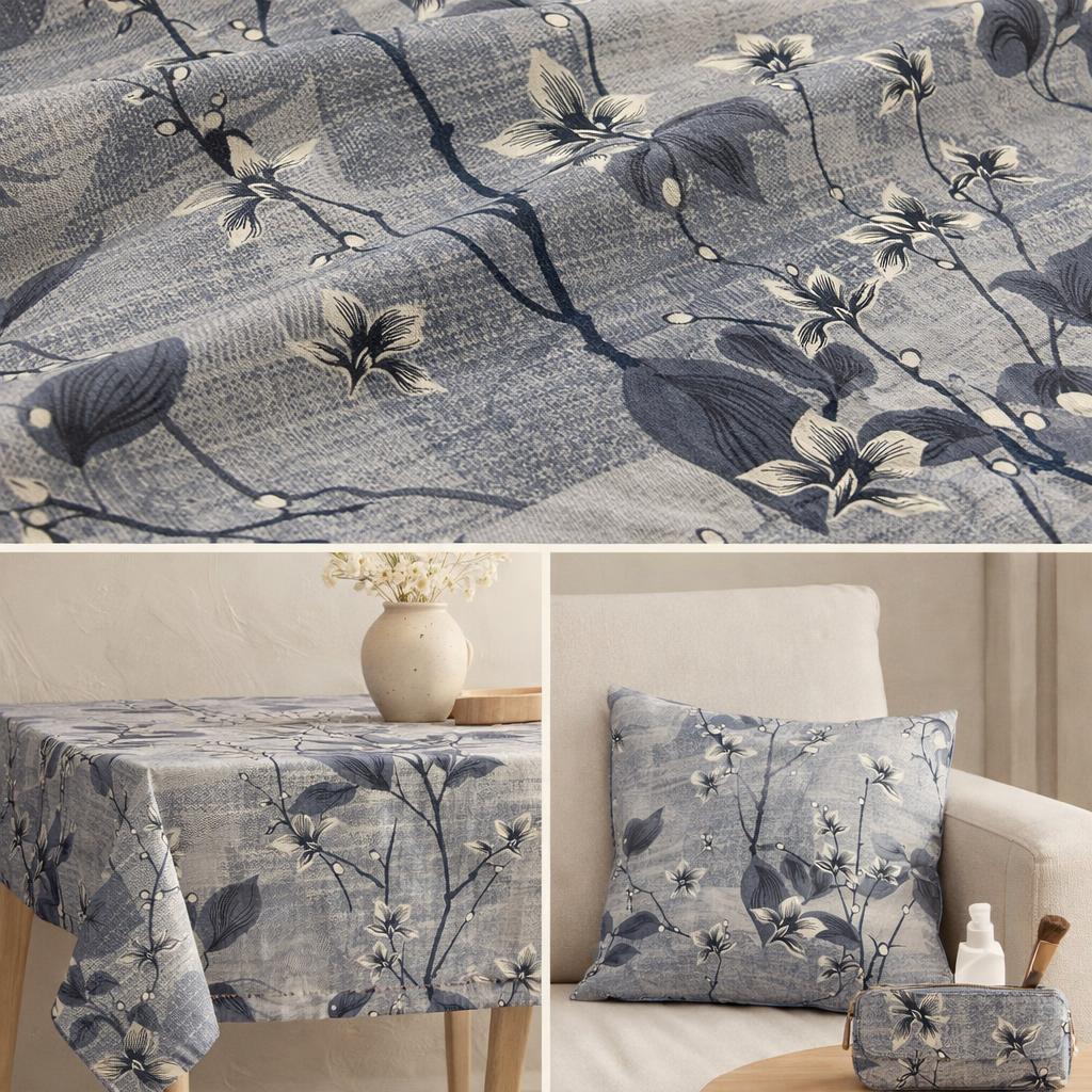 Lona estampada flores 150 cm ancho