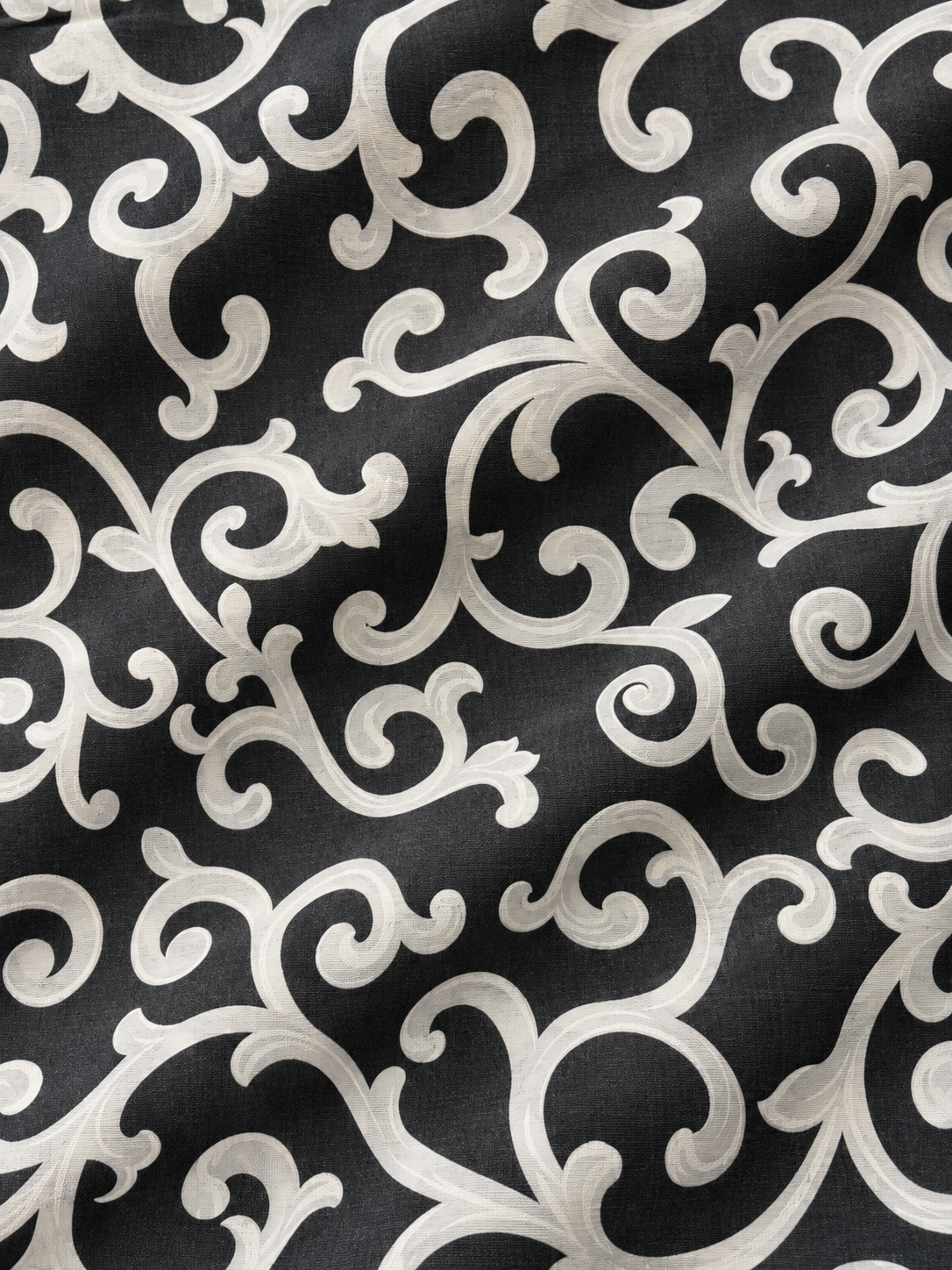 Lona Española  Arabesco negro/blanco - Ancho 2.8 mt